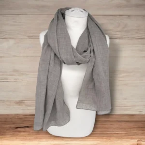 Scarf linen cotton plain gray طرحه لينن كتان قطن ساده رمادي