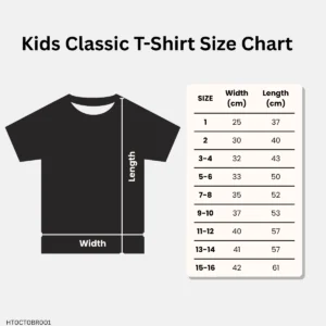 Size chart for kids' cotton t-shirt boys and girls – Lana Designs