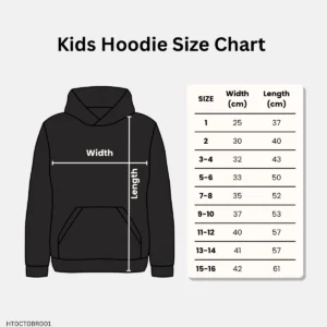 Size chart for kids' cotton hoodie boys and girls – Lana Designs