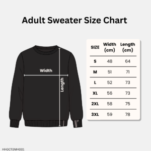 Size chart for unisex cotton sweater for men and women – Lana Designs