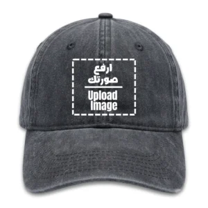 كاب قطن (تصميم مغسول) تطريز حسب الطلب اسم، لوجو